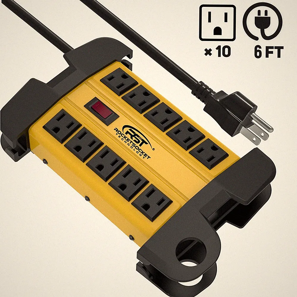 10 Outlets Heavy duty Power Strip Surge Protector 2800J 6FT Extension Power Cord