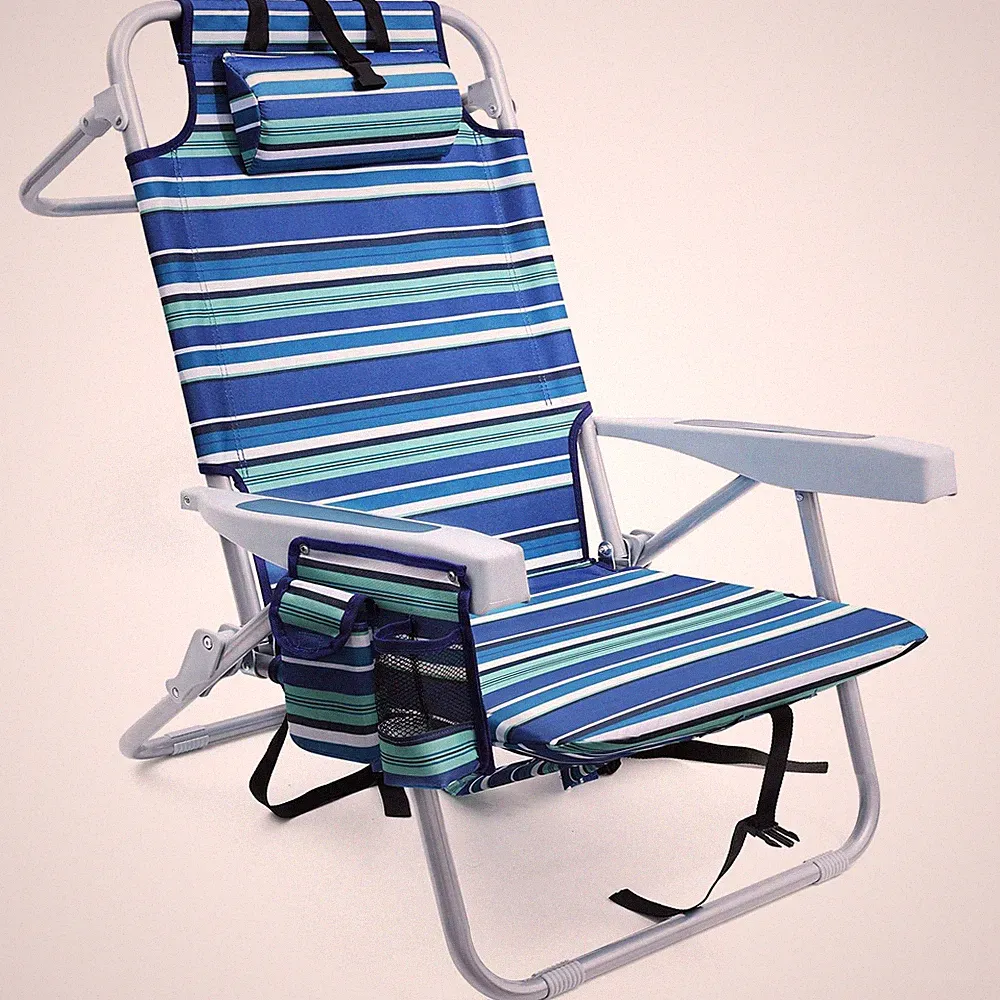 Beach Chairs for Adults Heavy Duty, Compact Portable Lay Flat Folding Chair w...