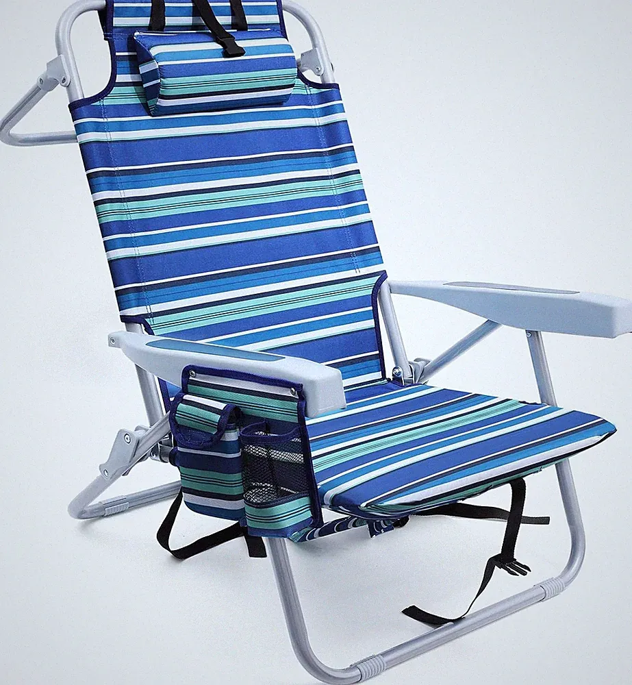 Beach Chairs for Adults Heavy Duty, Compact Portable Lay Flat Folding Chair with