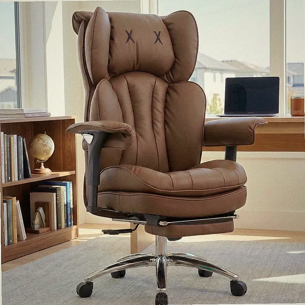 Efomao Big & Tall Executive Office Chair with Footrest - 400lbs Heavy Duty Hi...