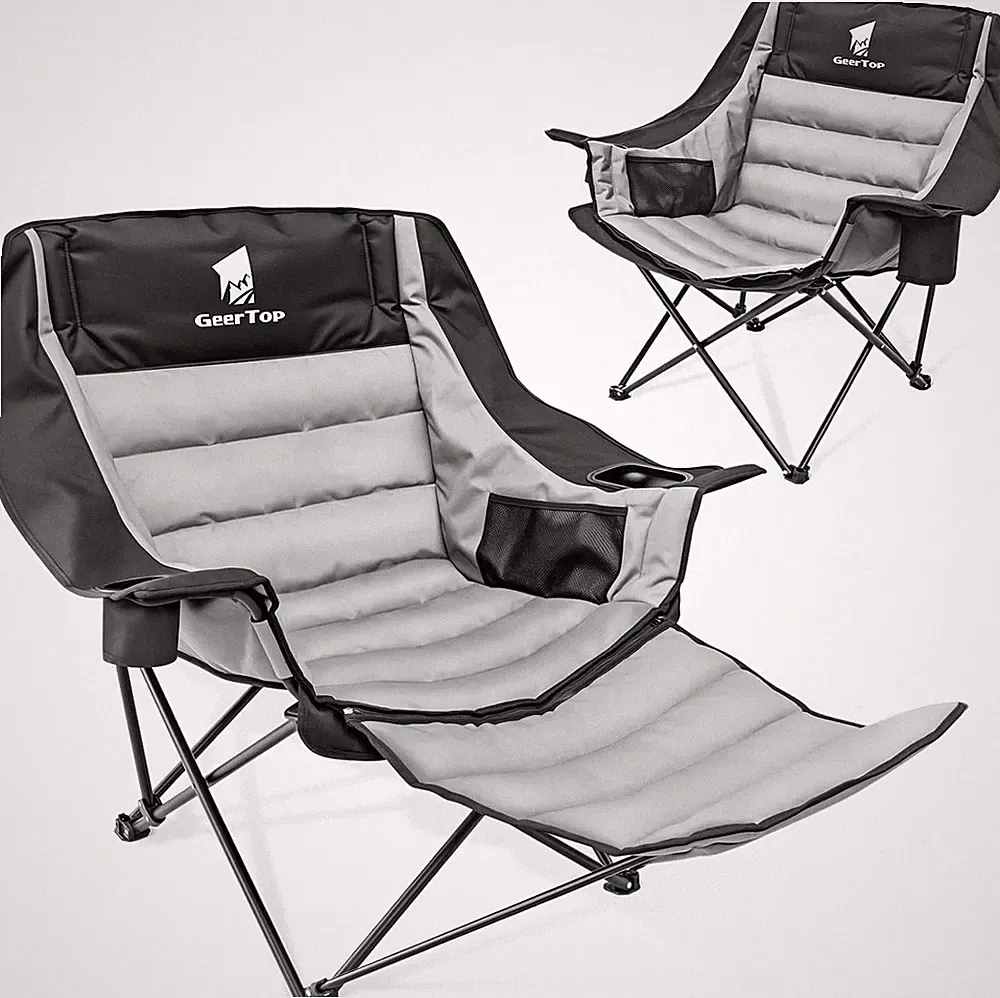 GEERTOP Heavy Duty Camping Chair w/ Footrest 400lb