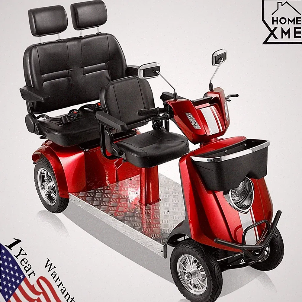 Heavy Duty 4 Wheels Mobility Scooter 3 Seater 1000W 31 Miles 600lbs Capacity