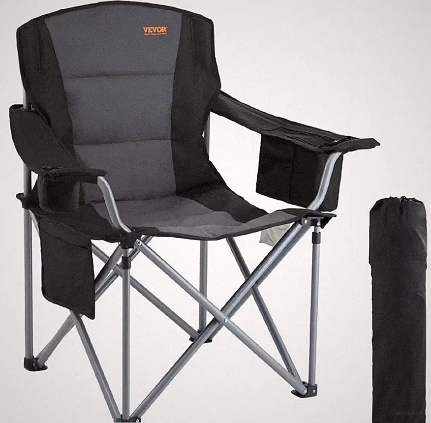 Heavy Duty Camping Chair 450lbs Oversized Foldable Cup Holder Cooler