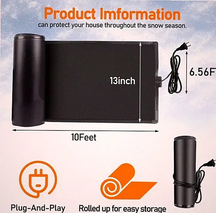 HEAVY DUTY Snow Melting Heated Outdoor Mats Plug Powered 120V WE SHIP OVERSEAS