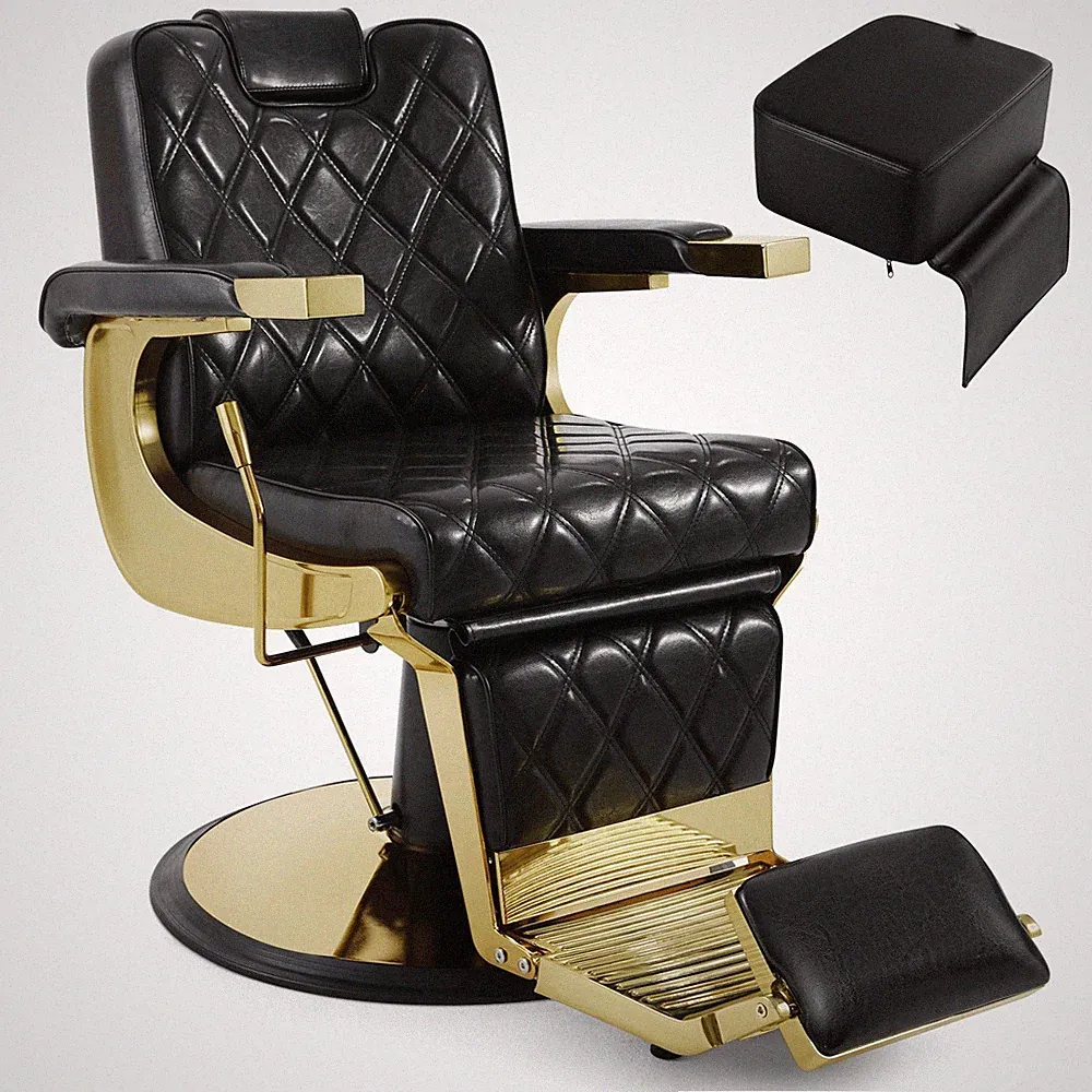 Reclining Heavy Duty Barber Chair Hydraulic Beauty Salon Spa w/Kids Booster Seat