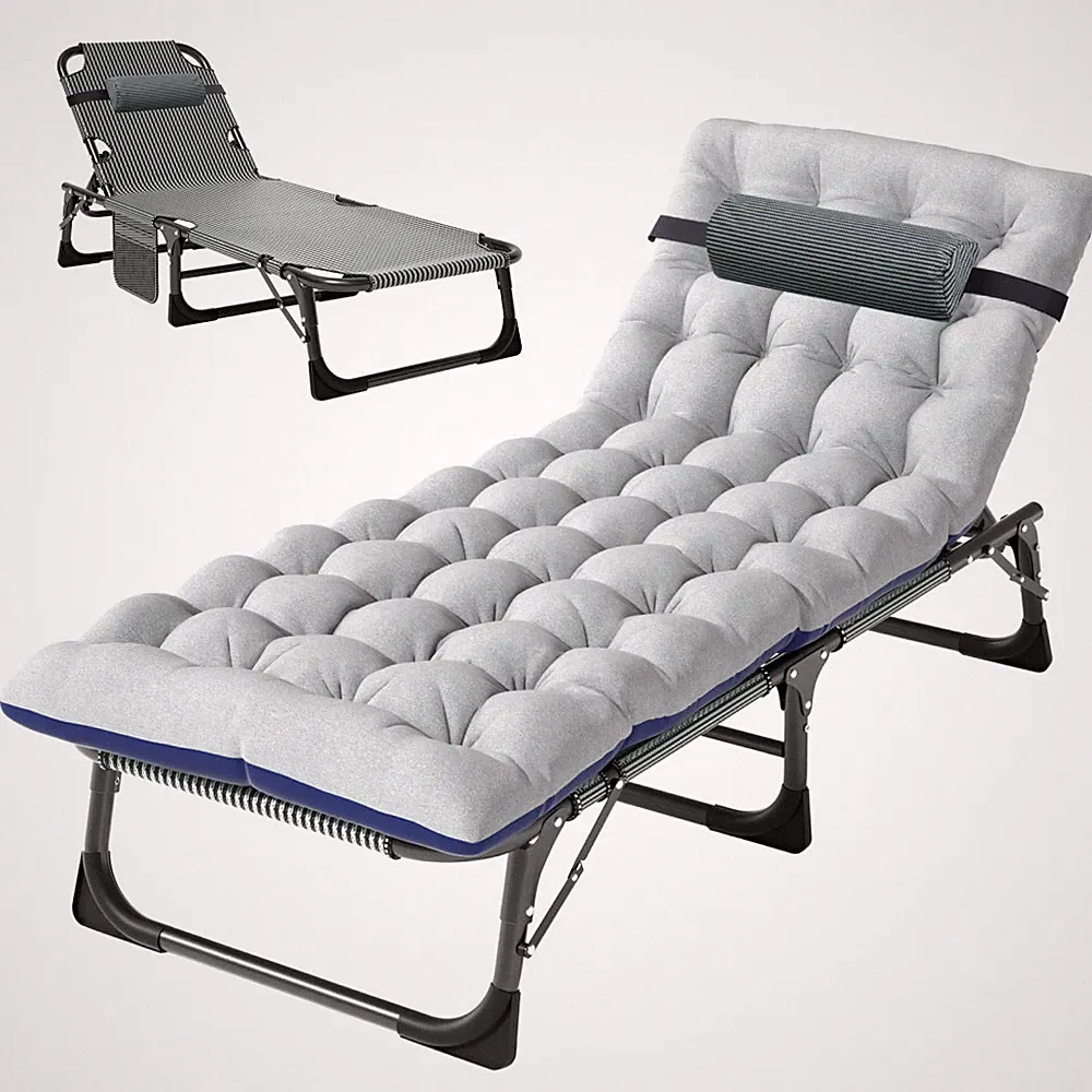 Slsy 4-Position Adjustable Cot Heavy Duty Folding Chaise Lounge Chair Outdoor
