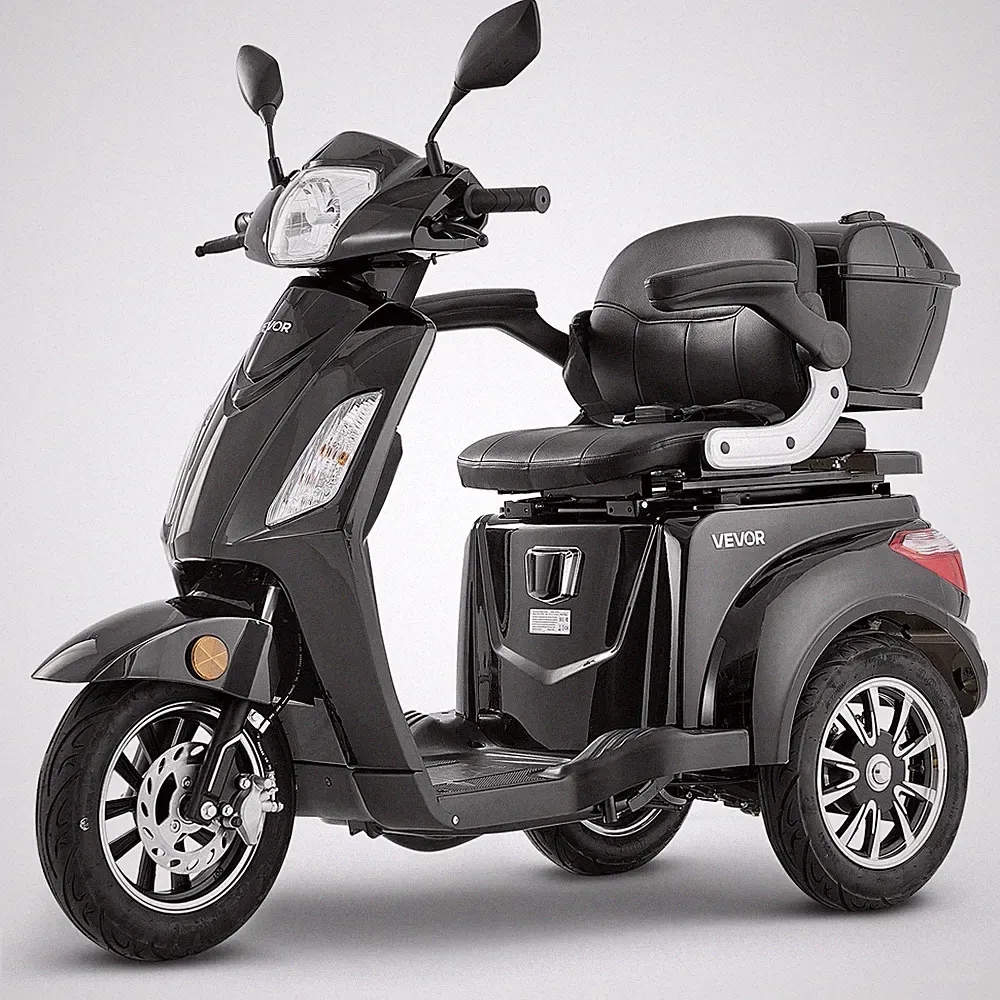 VEVOR Heavy Duty 3-Wheel Mobility Scooters 21.5 Miles 3-Speed 500lbs Capacity